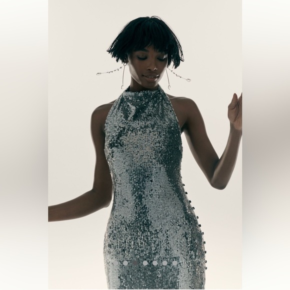 🎉SUPER RARE🎉 Anthropologie NWT MISHA Matilda Sequin Maxi Dress size L. - Picture 5 of 12